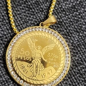 14K Gold Coin Pendant Necklace